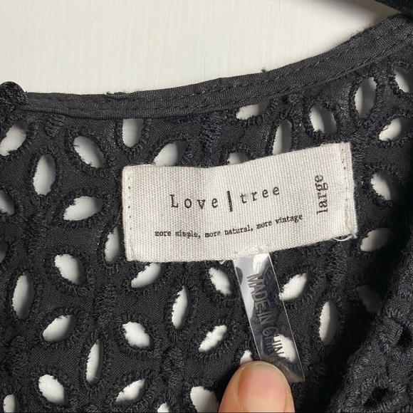 Love Tree - Black Eyelet Dress - Sz. L - Picture 4 of 5
